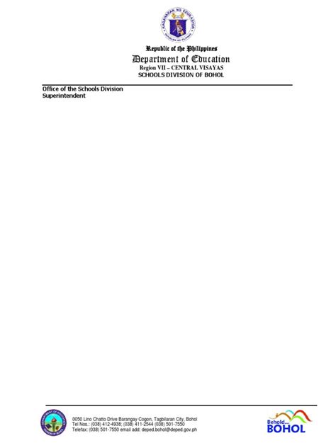 deped bohol logo|Deped Bohol Letter Head Template 1 .